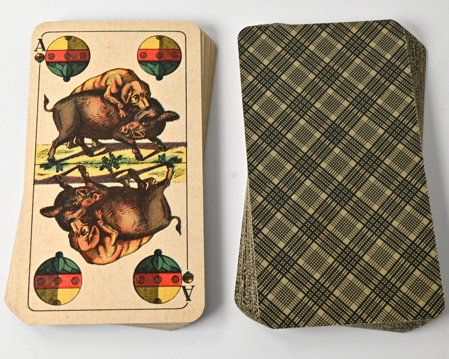 Tarock-Spielkarte Nr. 11 – Altenburger Spielkartenfabrik, bayerisches Doppelbild, Schafkopf/Tarock, Einzelstück – 1940er Jahre
