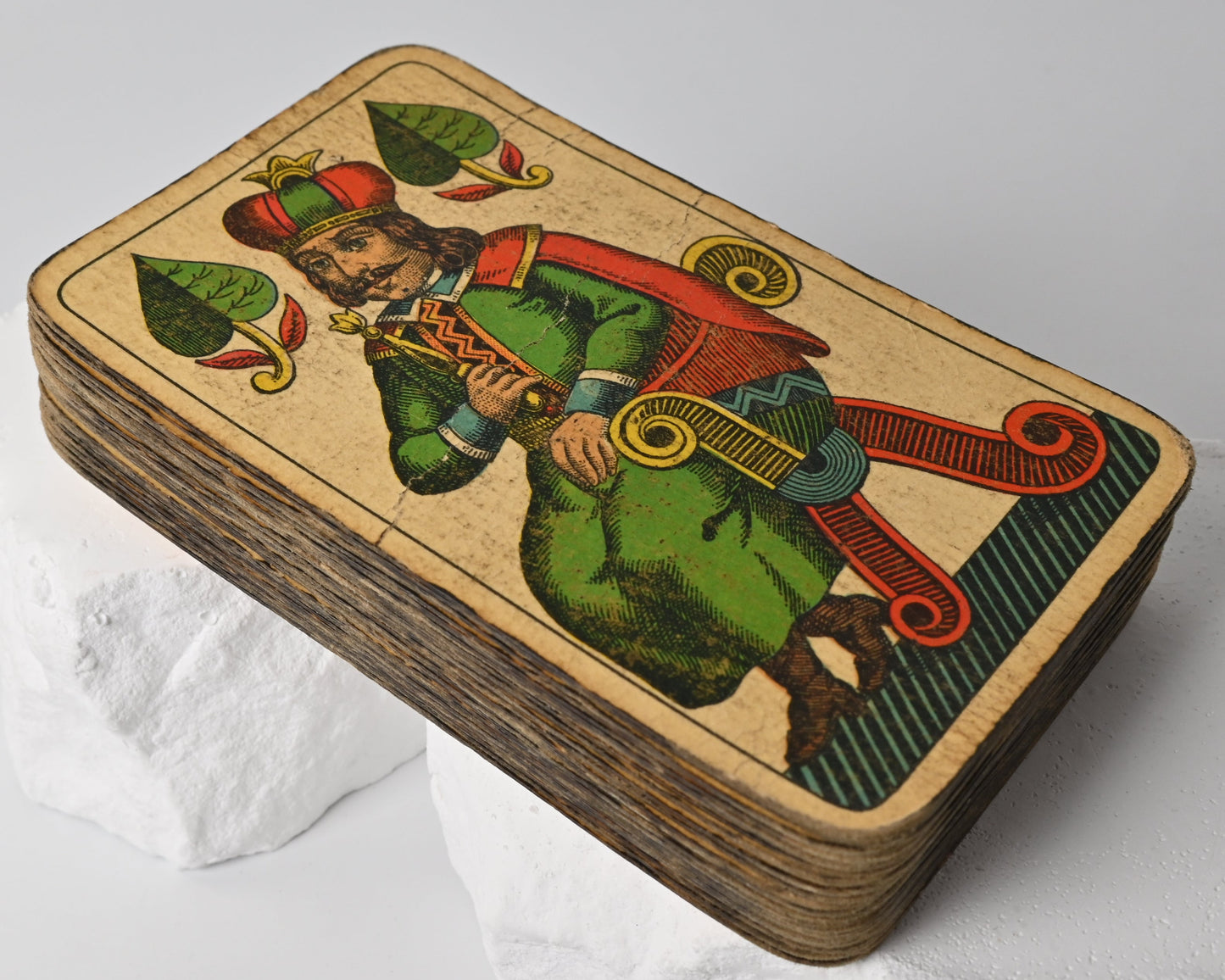 Vintage Skat Playing Cards – Ferd. Piatnik & Söhne, Bohemian / Prague Pattern, German-Suited Deck, One-of-a-Kind – ca. 1920s