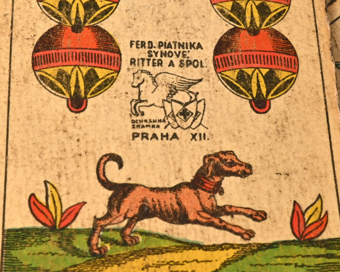 Vintage Skat Playing Cards – Ferd. Piatnik & Söhne, Bohemian / Prague Pattern, German-Suited Deck, One-of-a-Kind – ca. 1920s