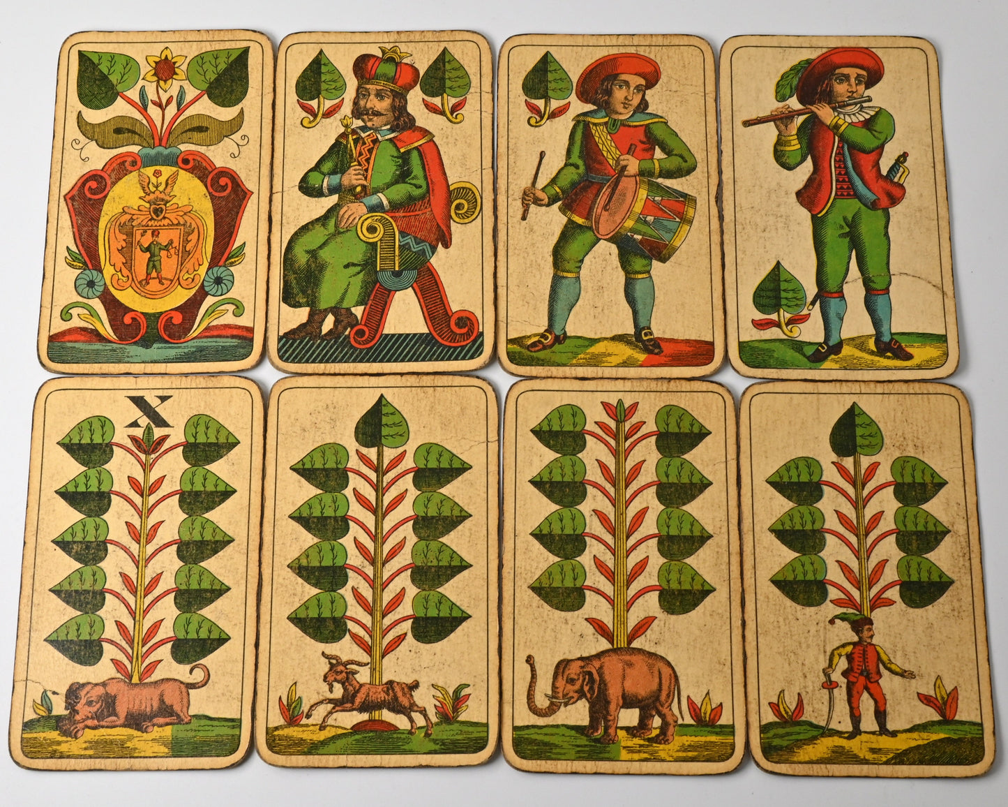 Vintage Skat Playing Cards – Ferd. Piatnik & Söhne, Bohemian / Prague Pattern, German-Suited Deck, One-of-a-Kind – ca. 1920s