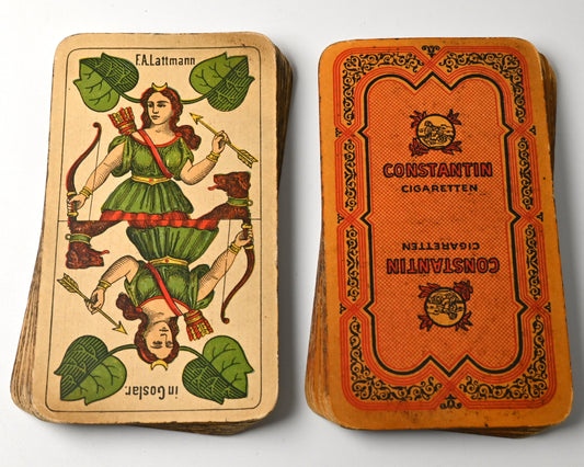 Skatspiel – F.A. Lattmann Goslar, preußisches Doppelbild mit Harzansichten, deutsches Blatt, Einzelstück – 1920er Jahre