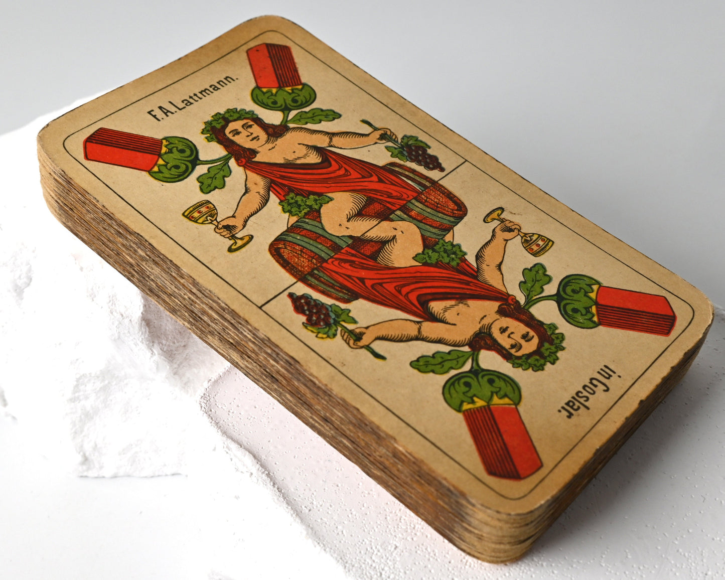 Skat Playing Cards – F.A. Lattmann Goslar, Prussian Double Image with Harz Views, German Deck, One-of-a-Kind – 1920s
