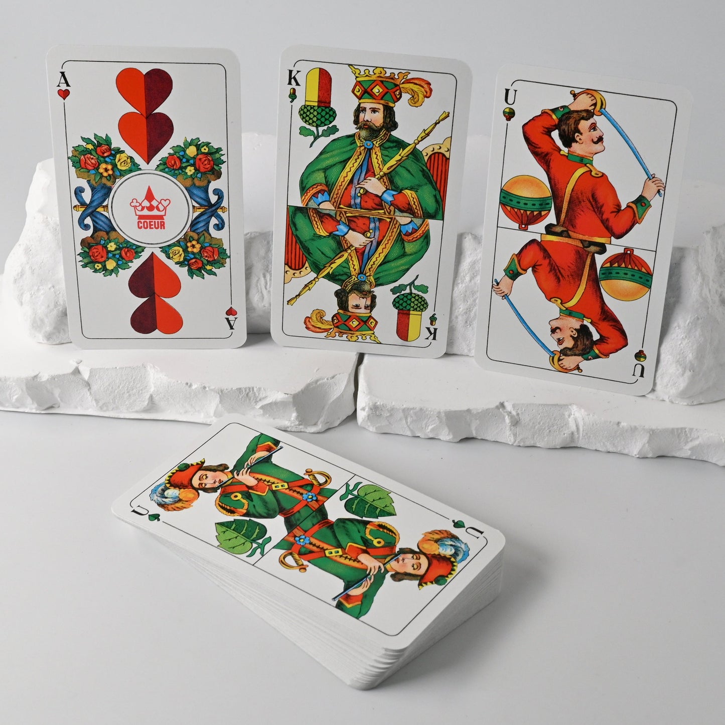 Vintage Skat Playing Cards – Altenburg DDR, Franconian Double Image, German Suited Deck, Single Piece – 1980s