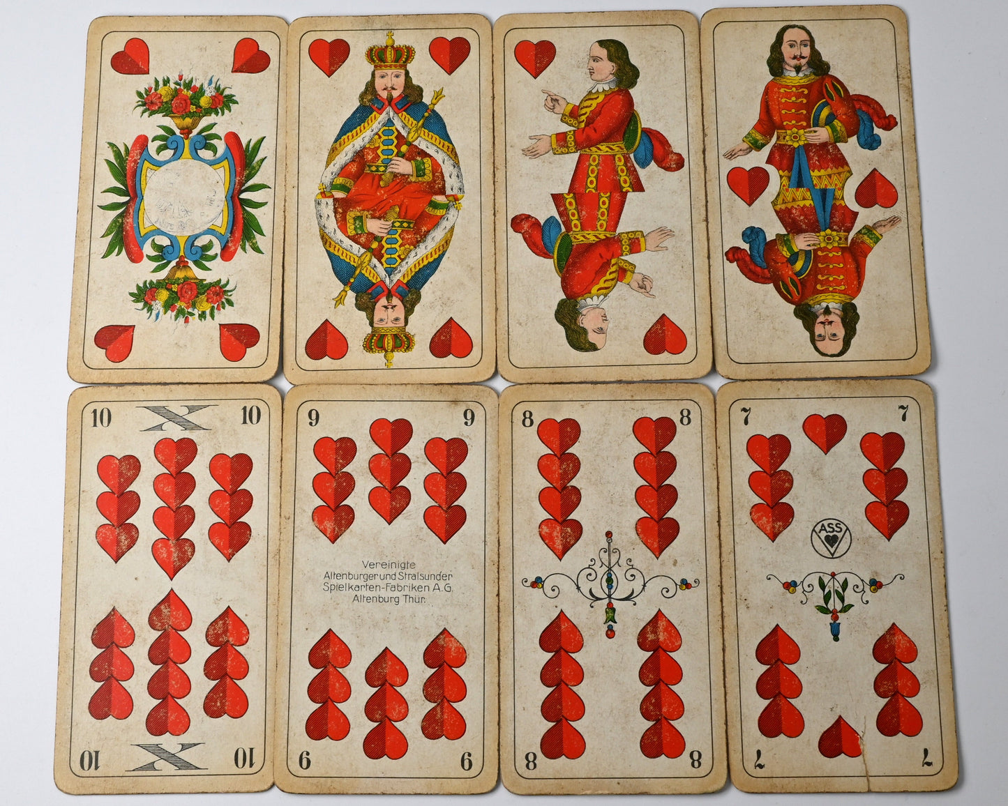 Skatspiel, Altenburger Spielkarten, feinste Doppelbilder Karte, deutsches Blatt, Vitamol Reklame, Einzelstück, 1930er Jahre