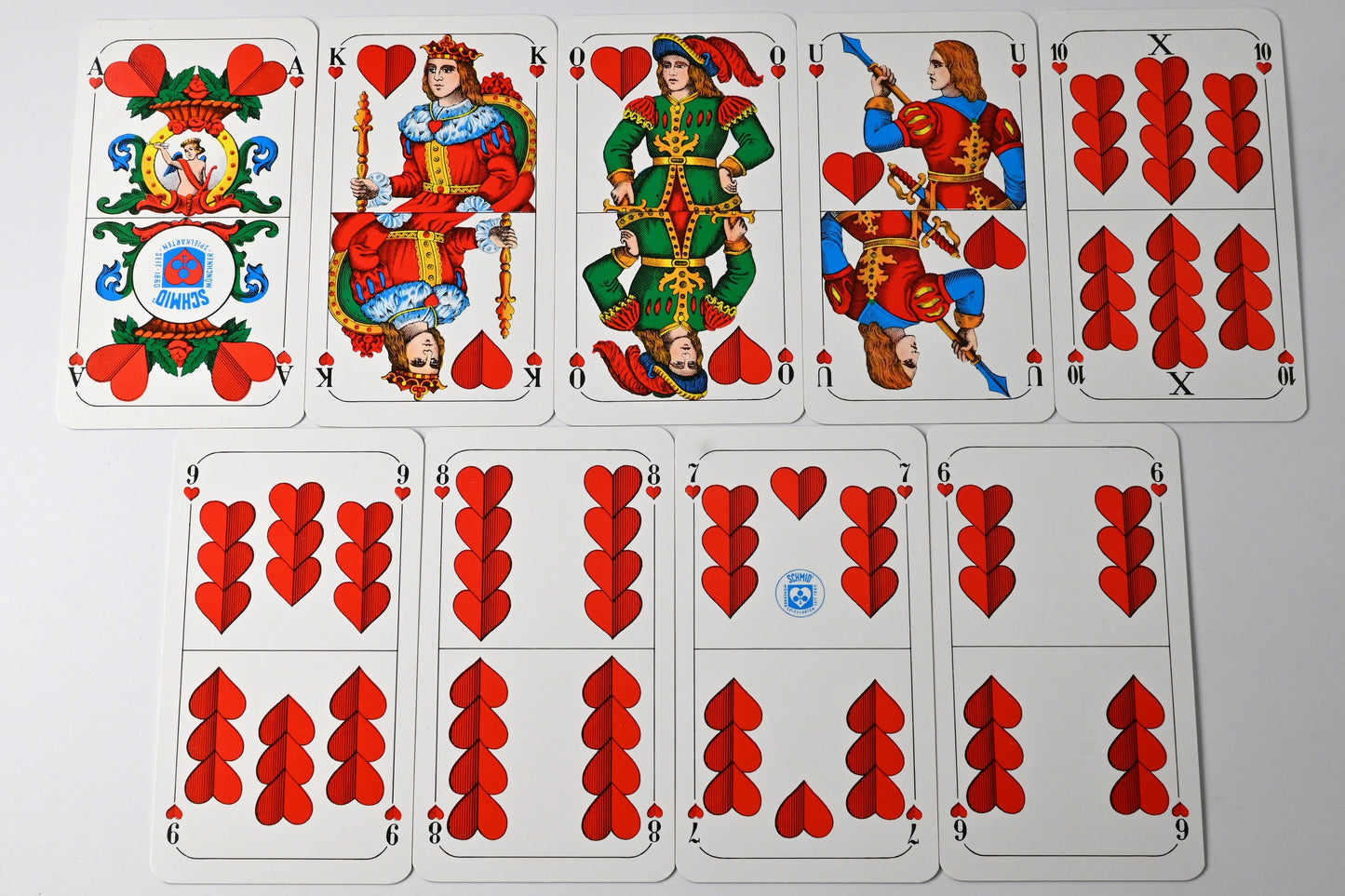 Tarock- und Schafkopfspiel – F.X. Schmid Spielkarten, bayerisches Doppelbild, Reklame BayWa, Einzelstück – 1970er Jahre