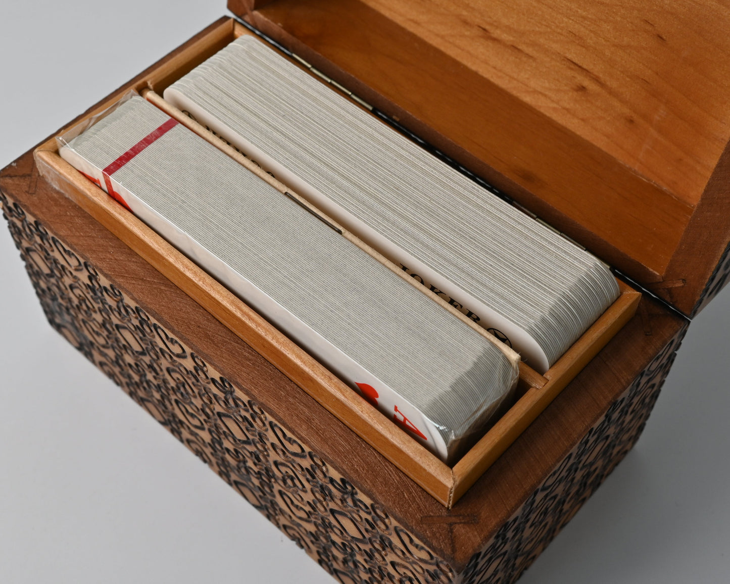 Rummy Playing Cards, 2 Decks in Wooden Box, Altenburger Playing Cards, for Bridge, Canasta, Poker, 1950s Vintage