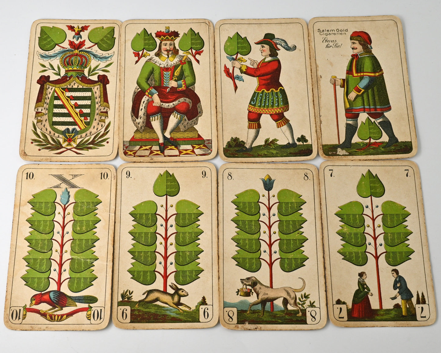 Antique Skat Playing Cards – VSS Altenburg “Superfine Schwerdter Deck”, Saxon Pattern, Salem Gold Advertising – c.1900