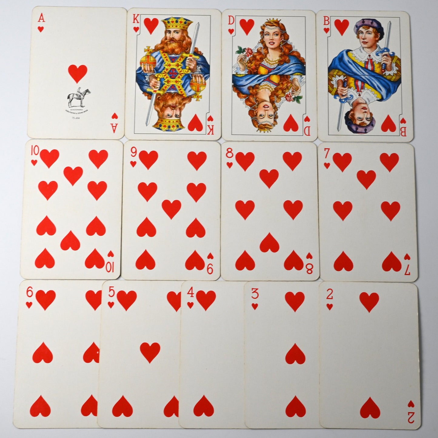 Playing Card Set – Ferd. Piatnik “Sehr feine Karten” No. 232, Rummy, Bridge, Poker, Whist, Carved Wooden Box, Vintage Austrian Playing Cards – 1950s