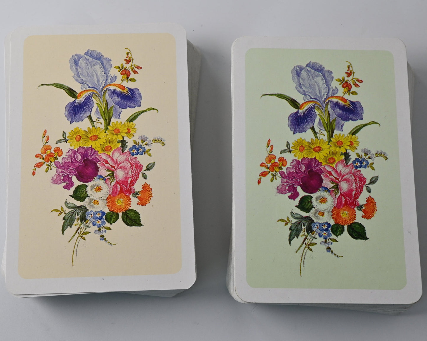 Playing Cards in Wooden Box, 2 Decks, Altenburger Playing Cards, Rococo Design, Rummy, Bridge, Poker, Canasta, 1970s