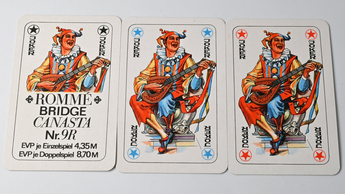 Vintage Kartenspiel Set in Holzbox – Altenburger Spielkarten, 2 Decks für Rommé, Bridge, Poker, Canasta, Einzelstück, 1970er Jahre
