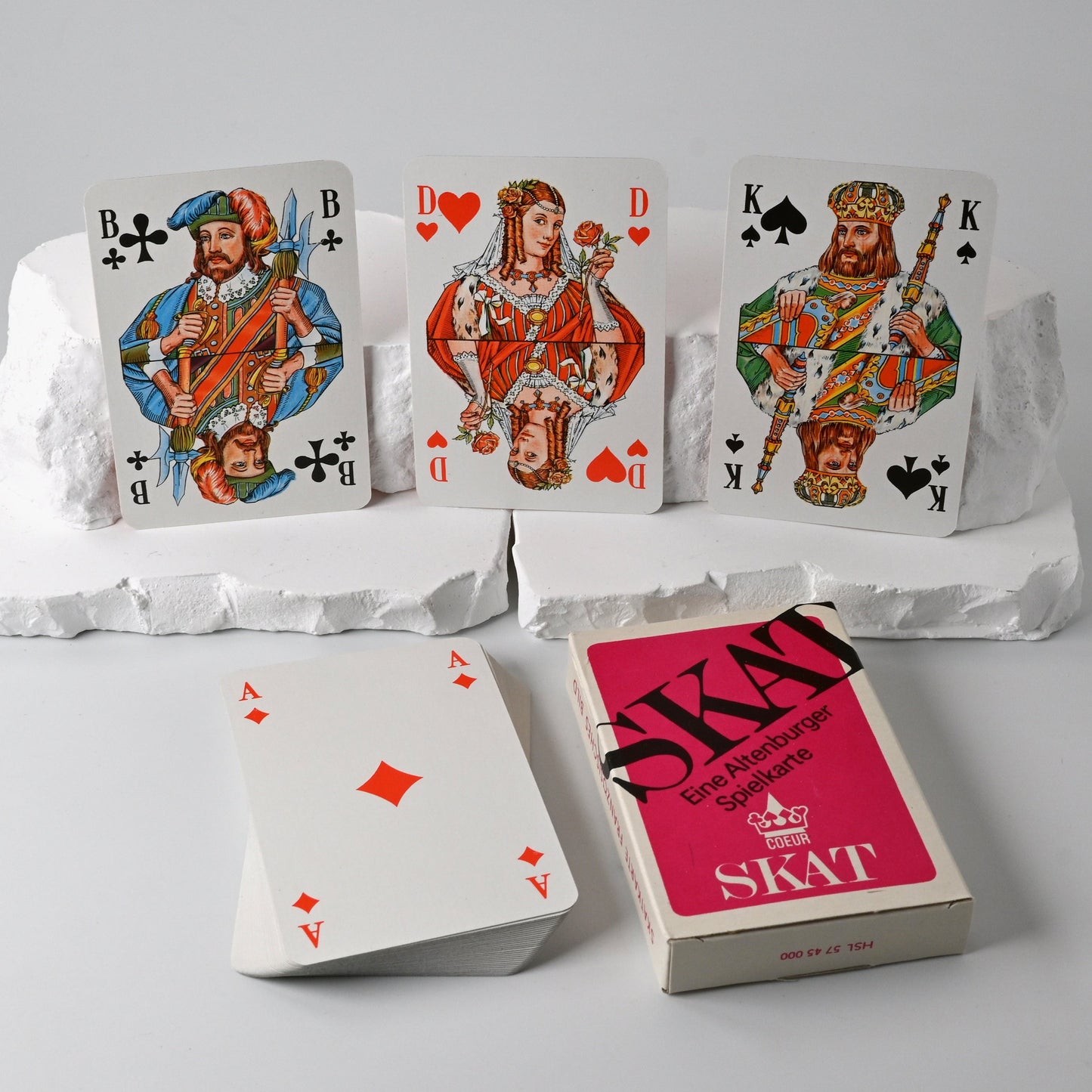 Skatspiel – Altenburger Spielkartenfabrik DDR, französisches Blatt, originale Faltschachtel – 1970er Jahre