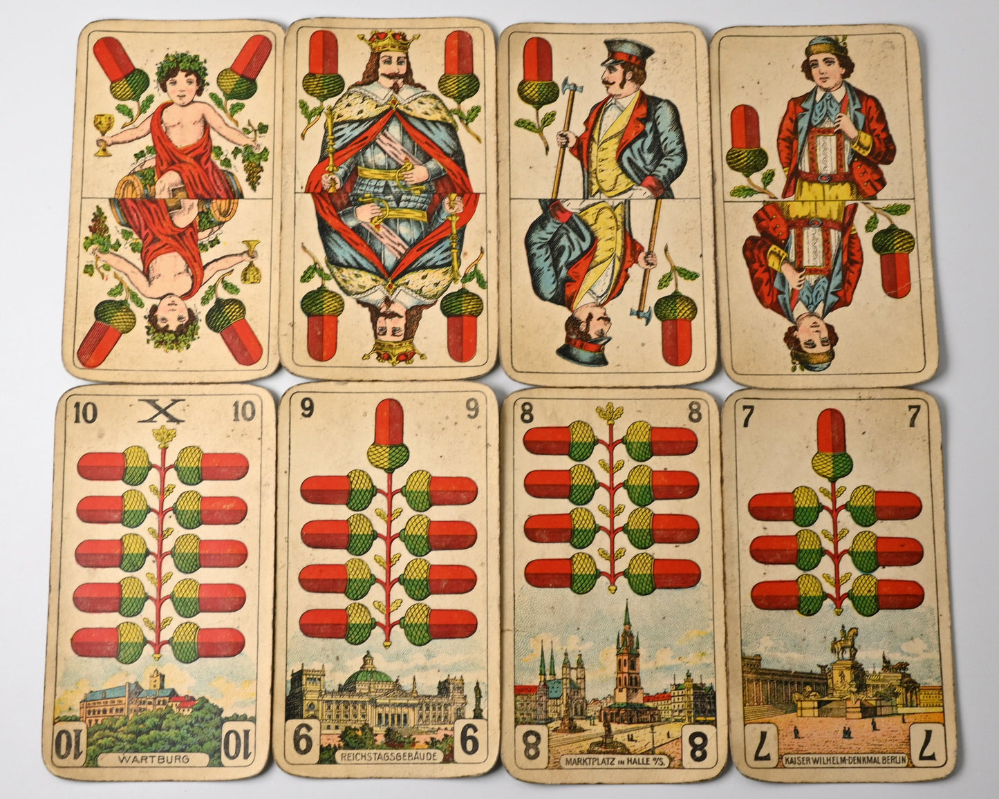 Skat Deck – Ludwig & Schmidt Halle, German-suited Preußisches Doppelbild, Imperial Germany, One-of-a-Kind – 1900s