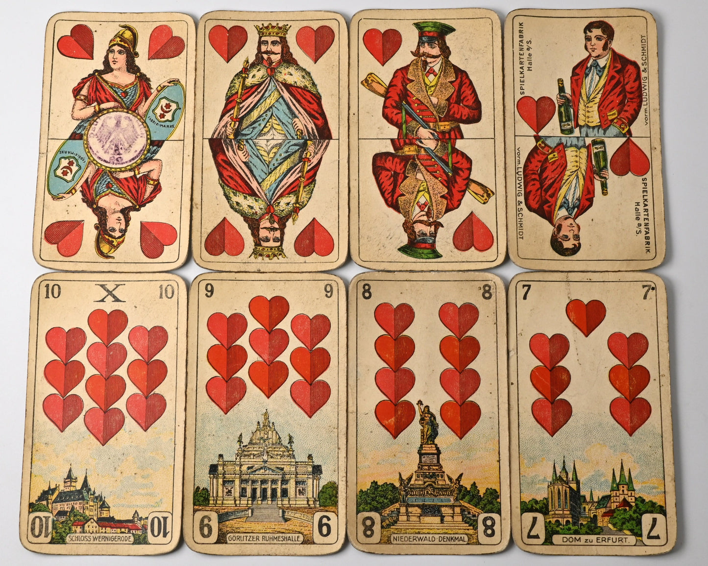 Skat Deck – Ludwig & Schmidt Halle, German-suited Preußisches Doppelbild, Imperial Germany, One-of-a-Kind – 1900s