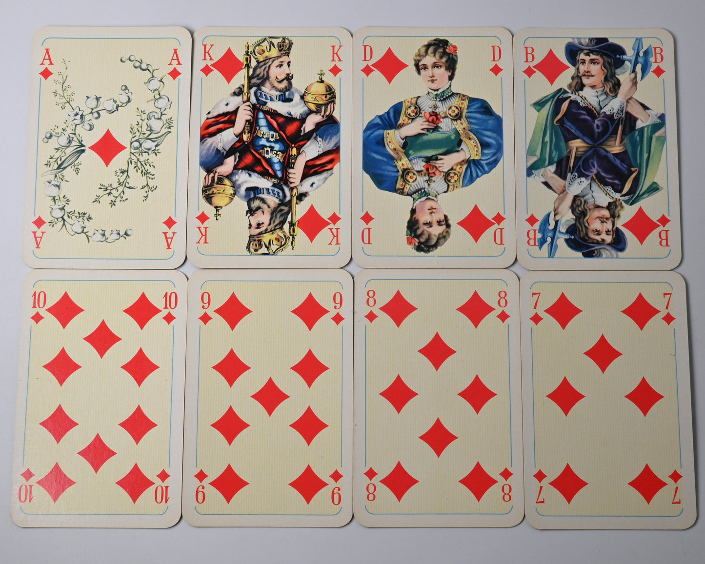 Skat Deck, VEB Altenburger Playing Cards DDR, Salon Deck No. 66, French Suited Cards, One of a Kind, 1960s
