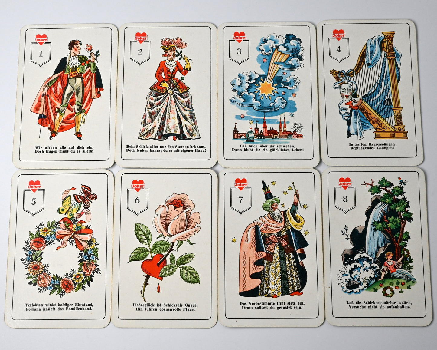 Wahrsagekarten – Emanuel Swedenborg Orakel, Bielefelder Spielkarten GmbH, Karten zur Zukunftsdeutung, spirituelles Kartendeck, Einzelstück – 1950er Jahre