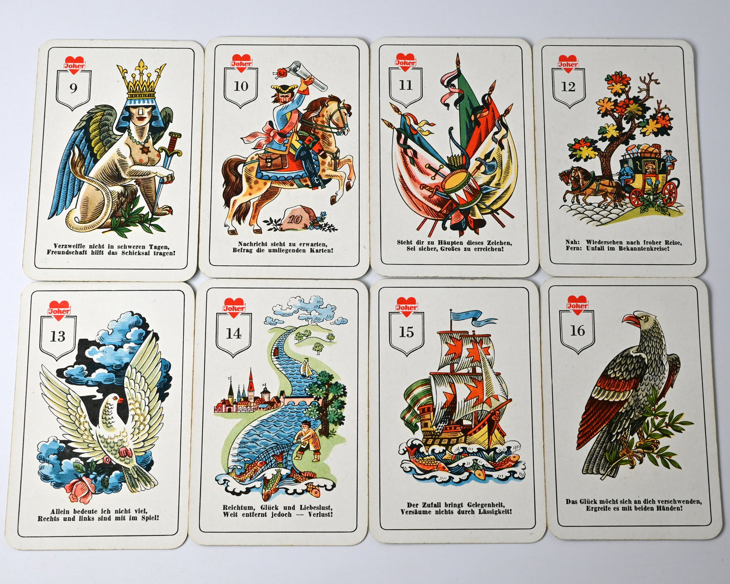 Wahrsagekarten – Emanuel Swedenborg Orakel, Bielefelder Spielkarten GmbH, Karten zur Zukunftsdeutung, spirituelles Kartendeck, Einzelstück – 1950er Jahre