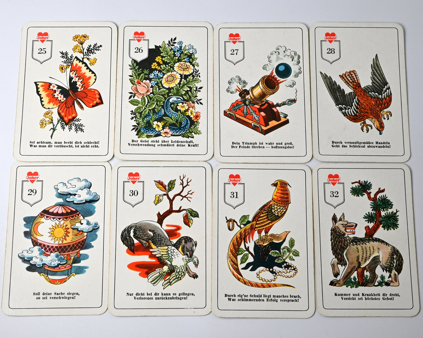 Wahrsagekarten – Emanuel Swedenborg Orakel, Bielefelder Spielkarten GmbH, Karten zur Zukunftsdeutung, spirituelles Kartendeck, Einzelstück – 1950er Jahre