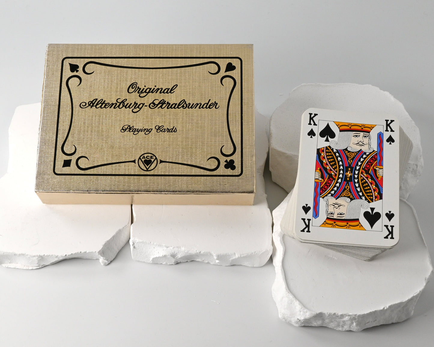 Rummy Playing Cards – Altenburg Stralsunder Original, Linen Box, suitable for Poker, Bridge, Canasta, Whist, One of a Kind – 1970s