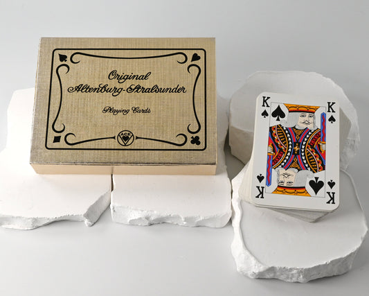 Rommé Kartenspiel, Altenburg Stralsunder Original, in Leinenbox, geeignet für Poker, Bridge, Canasta, Whist, Einzelstück, 1970er Jahre