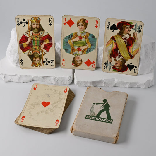 Skat Deck, Altenburg Playing Cards, Advertising – “Kalkstickstoff ist Trumpf”, French Suits, Gold Edges, One-of-a-Kind, 1930s