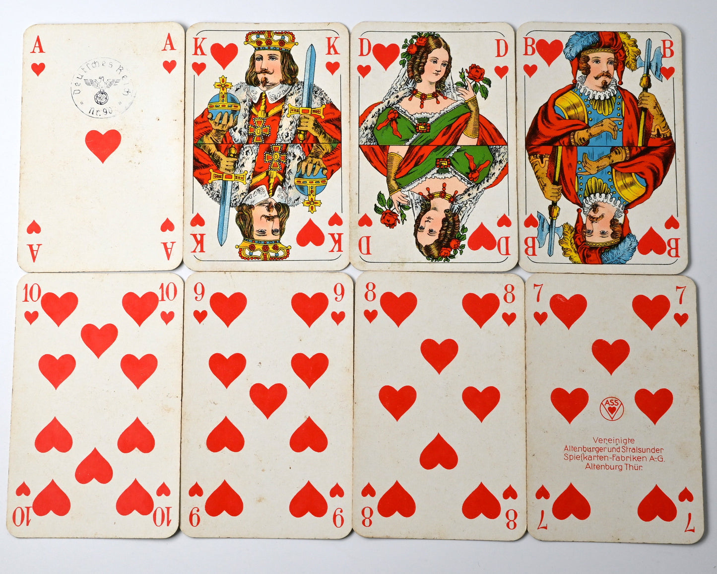 Skatspiel, Reklame - Straßenbahngüterdienst Hannover, Altenburger und Stralsunder Spielkarten, französisches Blatt, 1930er Jahre
