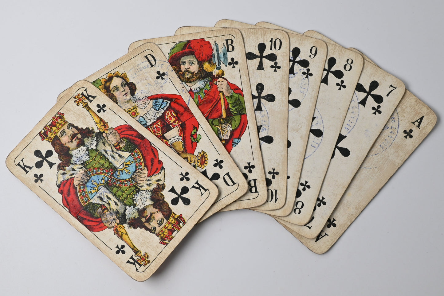 Vintage Skat Deck with Field Post Stamp – F. X. Schmid Munich, French Suit, German Reich, Collector’s Piece – 1930s