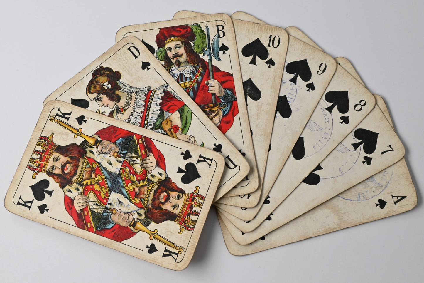 Vintage Skat Deck with Field Post Stamp – F. X. Schmid Munich, French Suit, German Reich, Collector’s Piece – 1930s
