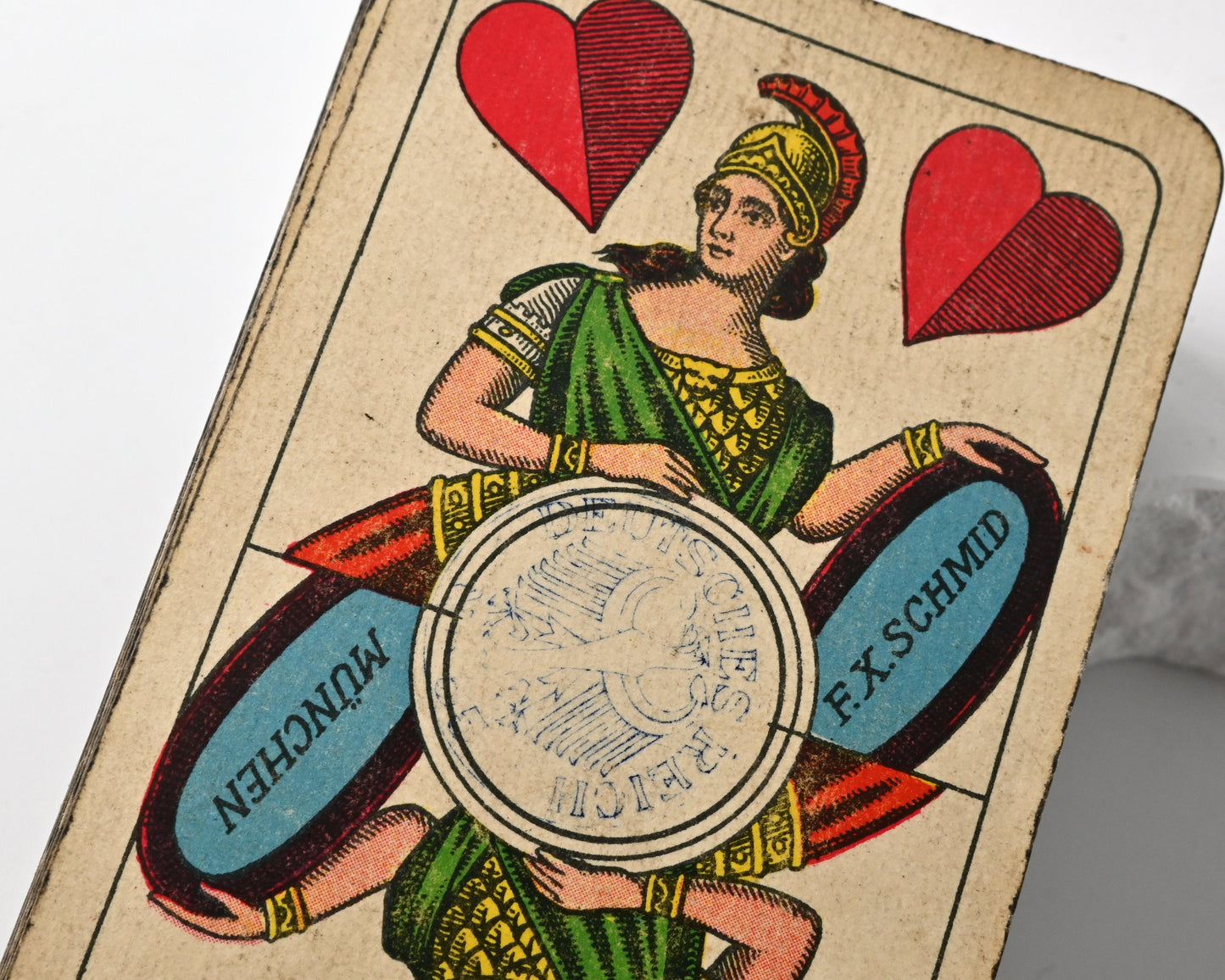 Skat Deck – F.X. Schmid Munich, German-Suited Preußisches Doppelbild, Single Piece – 1930s