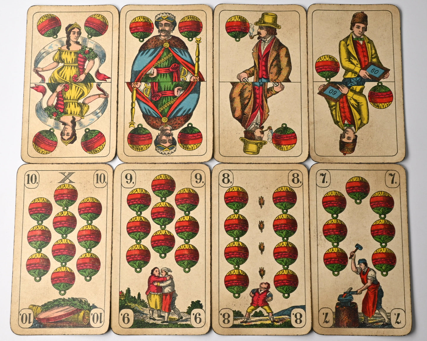 Skat Deck – F.X. Schmid Munich, German-Suited Preußisches Doppelbild, Single Piece – 1930s