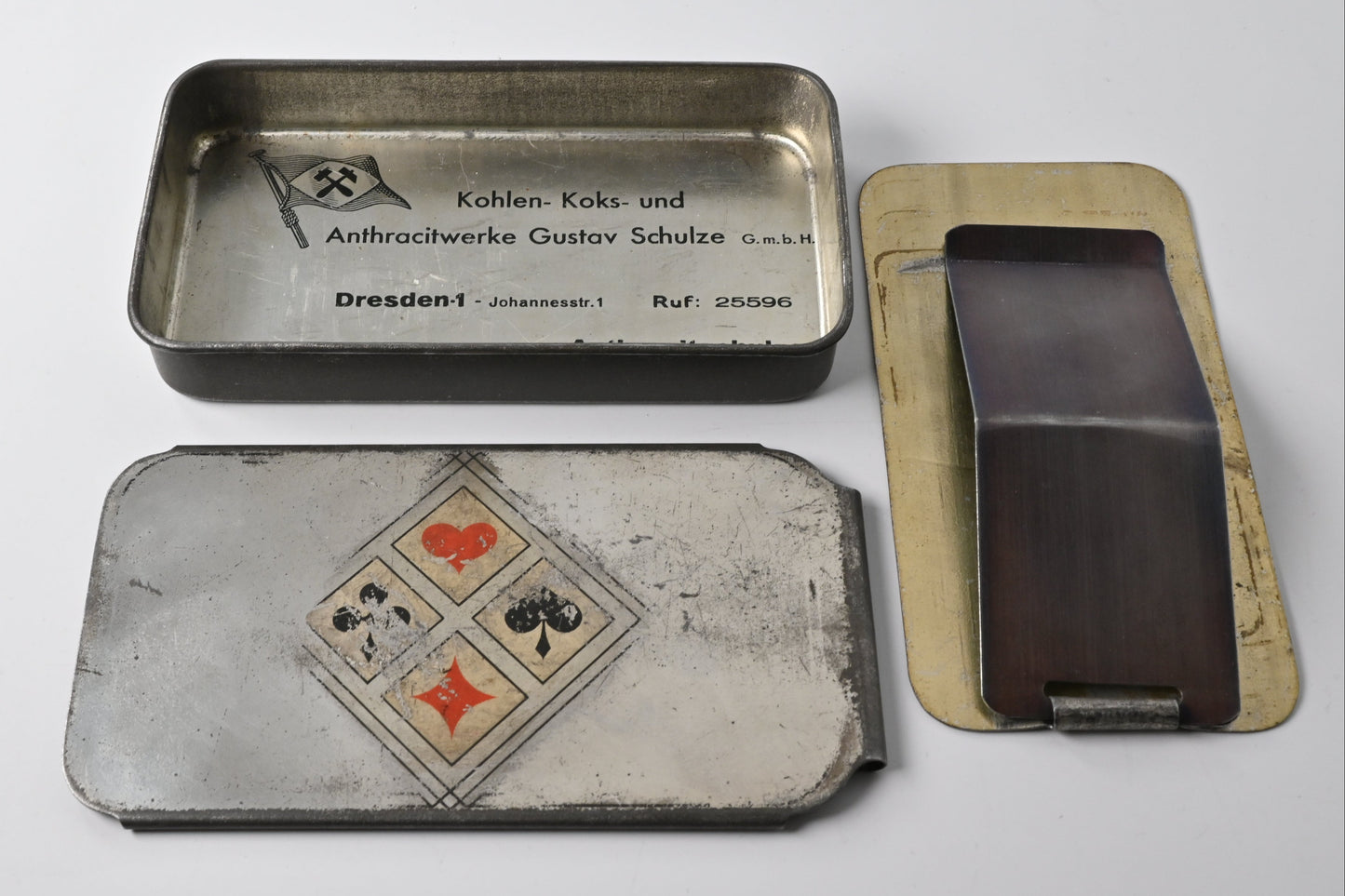 Vintage Skat Deck – Prussian Pattern, Vereinigte Stralsunder Playing Card Factories, with Metal Card Press, One-of-a-Kind Set – 1920s