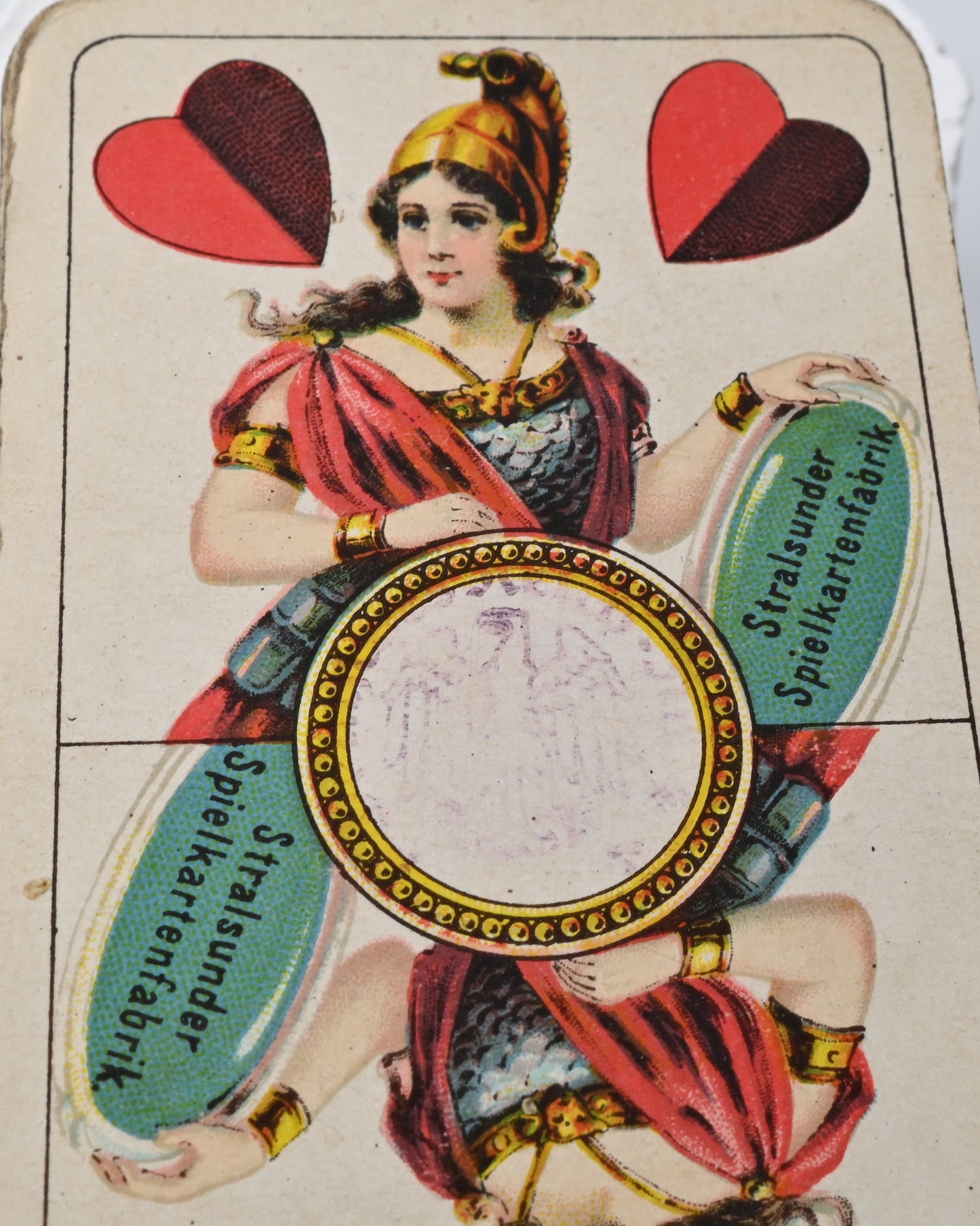 Vintage Skat Deck – Prussian Pattern, Vereinigte Stralsunder Playing Card Factories, with Metal Card Press, One-of-a-Kind Set – 1920s