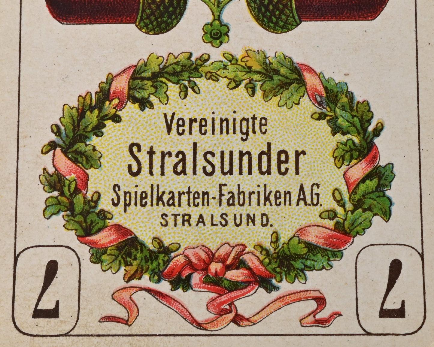 Vintage Skat Deck – Prussian Pattern, Vereinigte Stralsunder Playing Card Factories, with Metal Card Press, One-of-a-Kind Set – 1920s