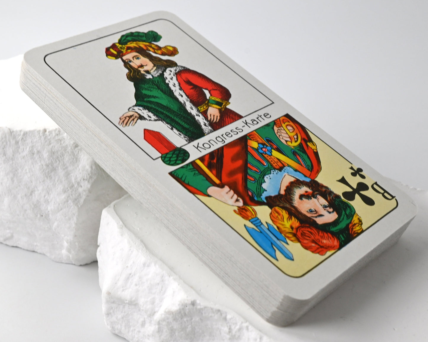 Skat Playing Cards, Altenburg Congress Pattern, German & French Suits, Vintage DDR, Single Piece, 1980s