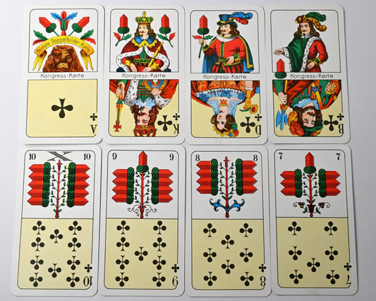 Skatspiel, Altenburger Spielkarten, Kongress Karte, deutsches und französisches Blatt, Einzelstück, 1980er Jahre