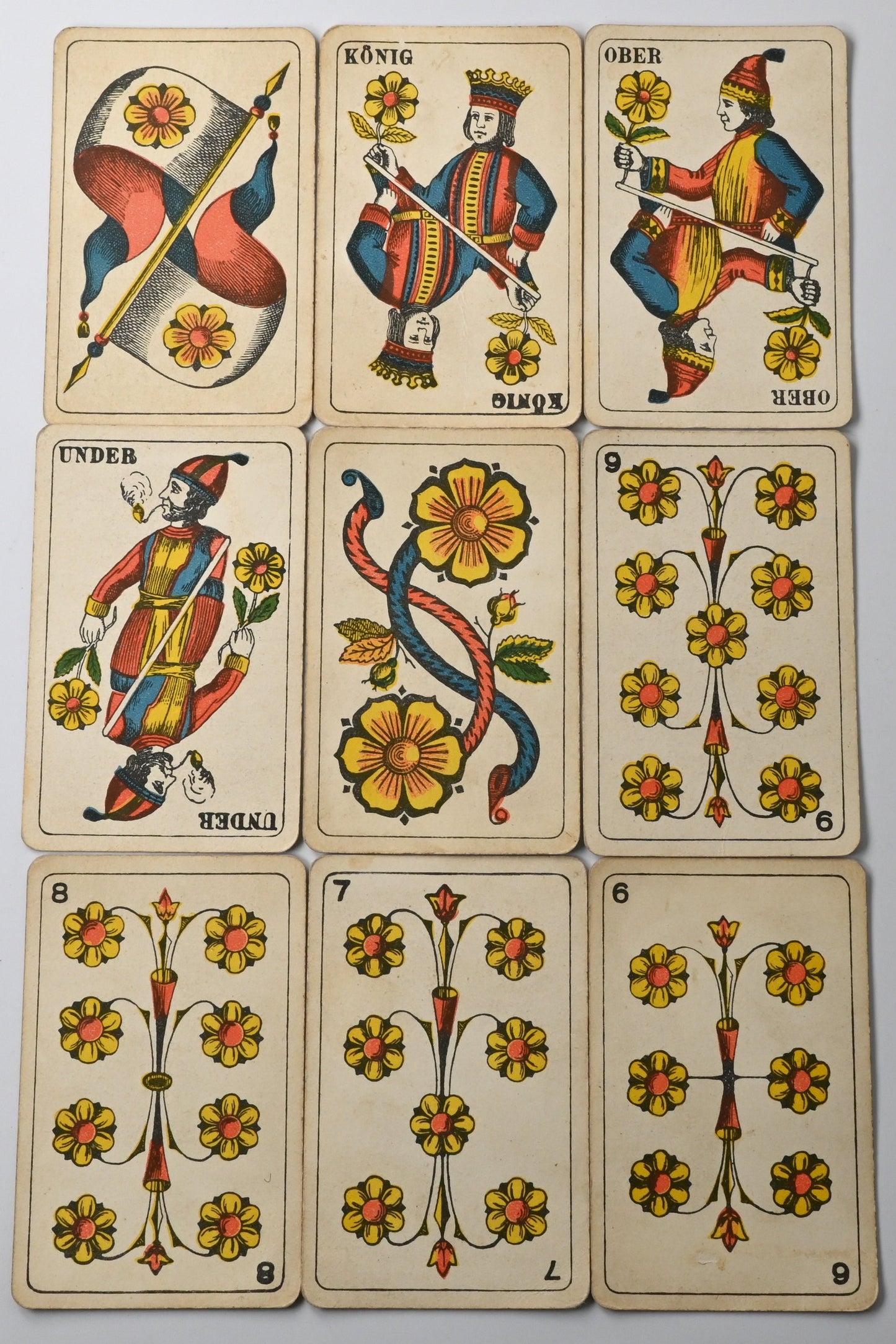Jass Playing Cards – J. Müller & Cie Schaffhausen & Hasle, German-Suited Deck, One-of-a-Kind – 1920s