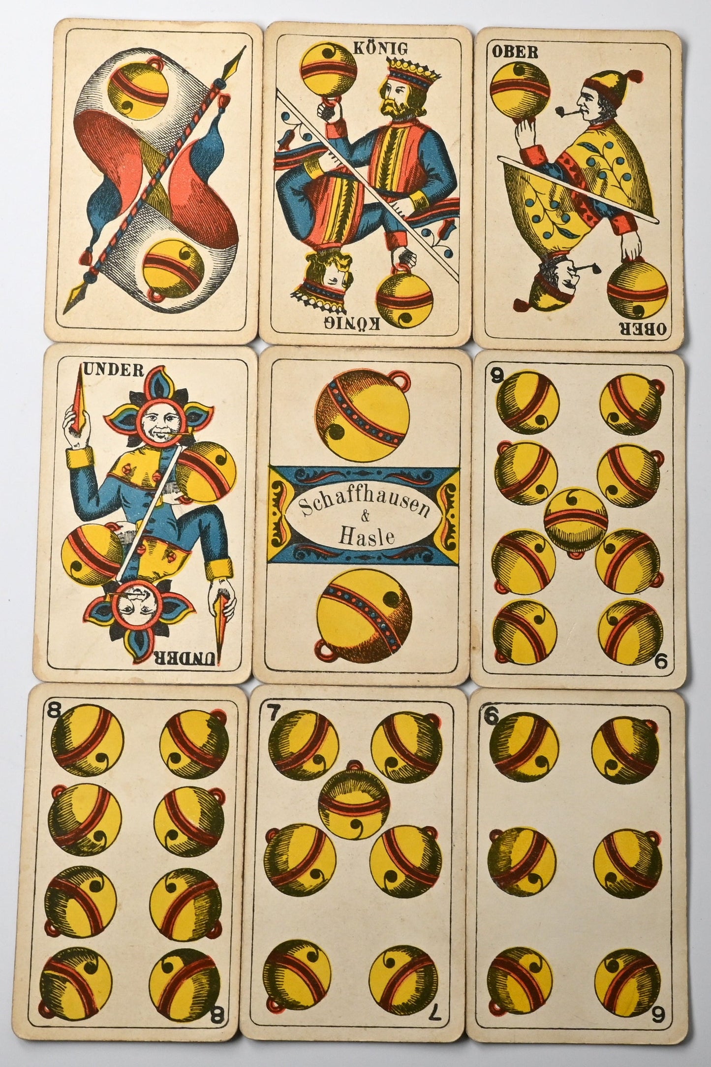 Jass Playing Cards – J. Müller & Cie Schaffhausen & Hasle, German-Suited Deck, One-of-a-Kind – 1920s