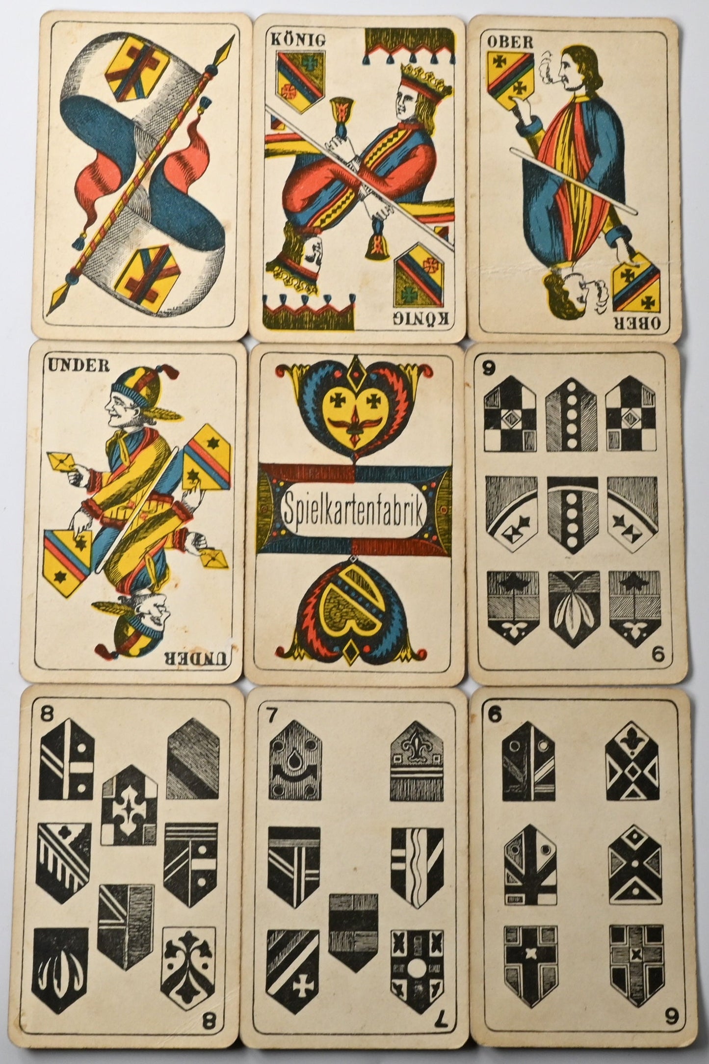 Jass Playing Cards – J. Müller & Cie Schaffhausen & Hasle, German-Suited Deck, One-of-a-Kind – 1920s