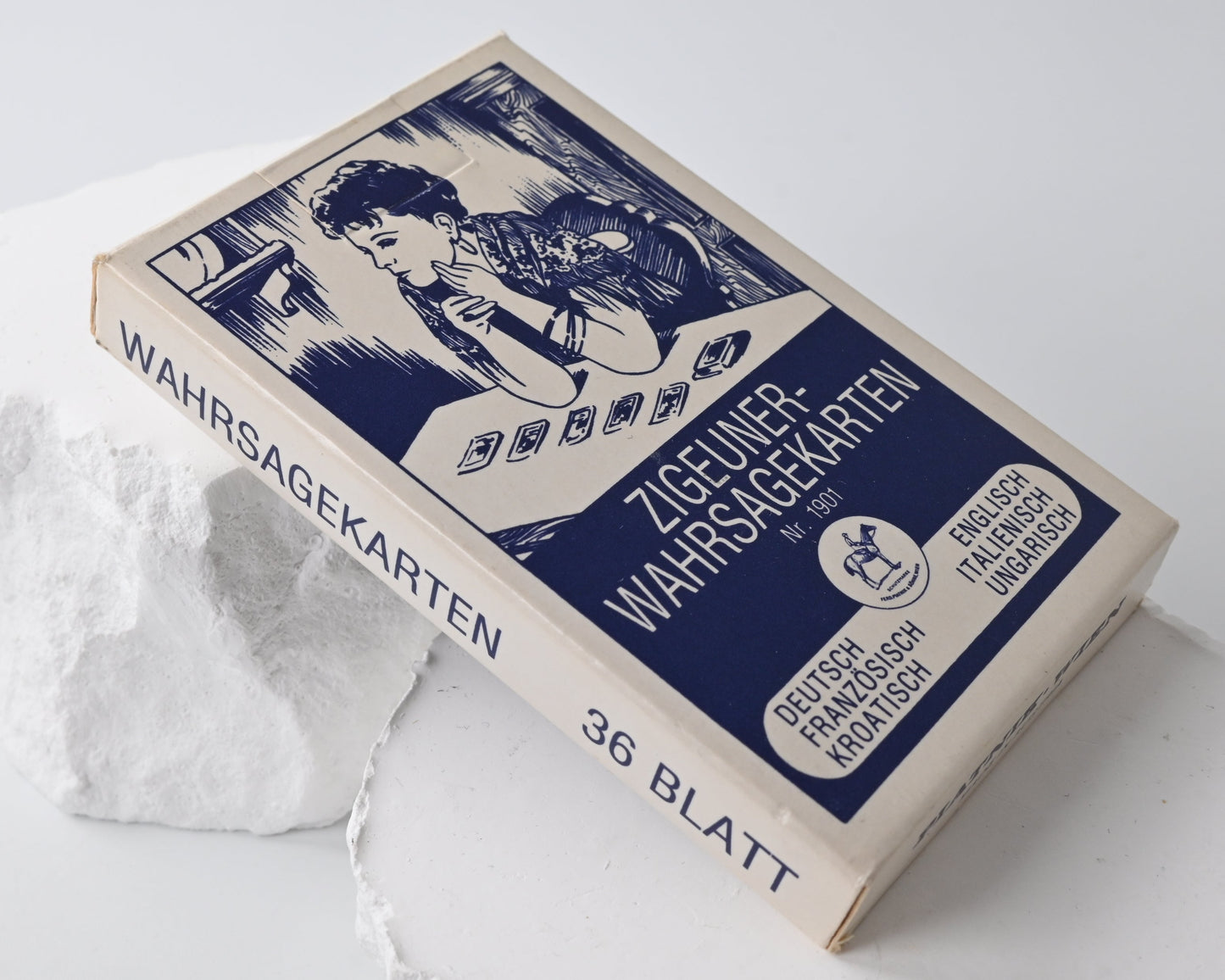 Vintage Wahrsagekarten, Piatnik Wien Nr. 1901, Orakeldeck mit Anleitung, ungespielt, neuwertig, Einzelstück, 1980er Jahre
