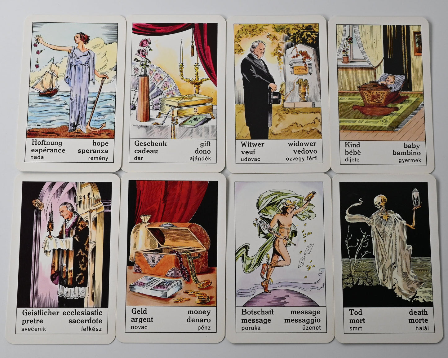 Vintage Wahrsagekarten, Piatnik Wien Nr. 1901, Orakeldeck mit Anleitung, ungespielt, neuwertig, Einzelstück, 1980er Jahre