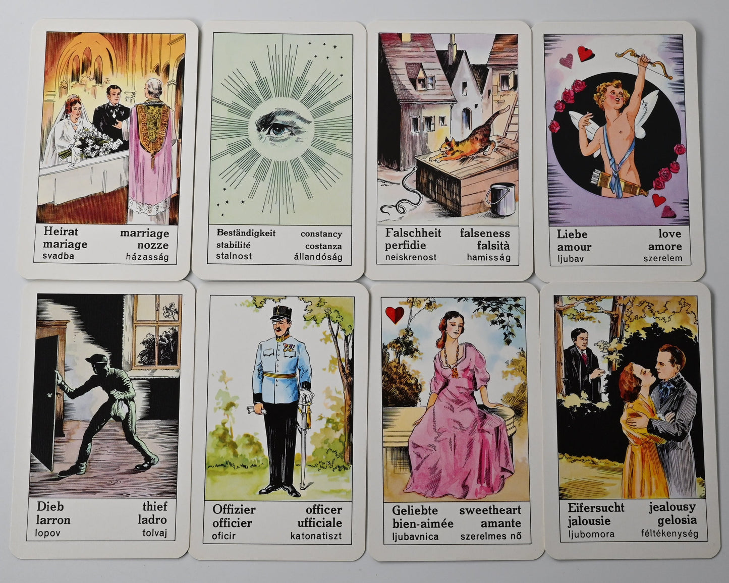 Vintage Wahrsagekarten, Piatnik Wien Nr. 1901, Orakeldeck mit Anleitung, ungespielt, neuwertig, Einzelstück, 1980er Jahre
