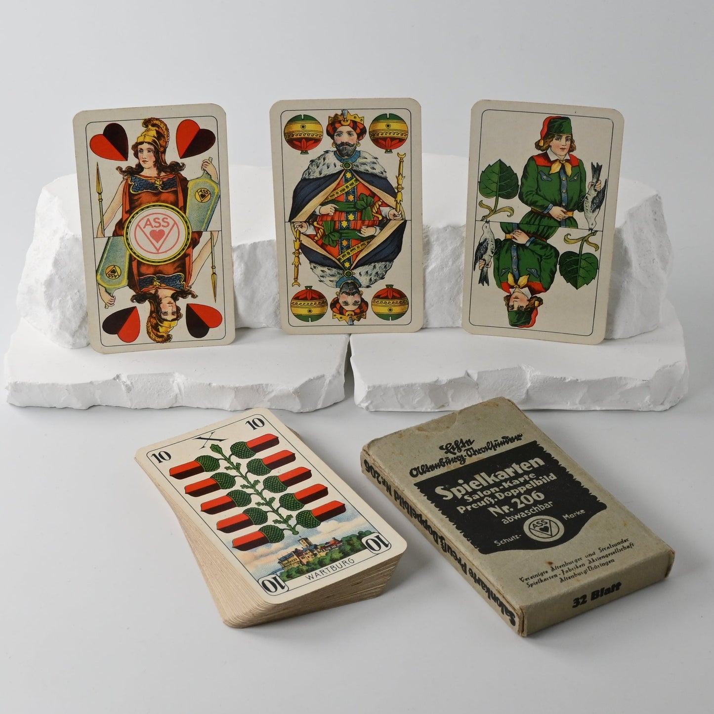 Skat Deck – ASS Altenburg, Salon Cards - Prussian Double Image No. 206, German Suit, Unique Piece – 1940s