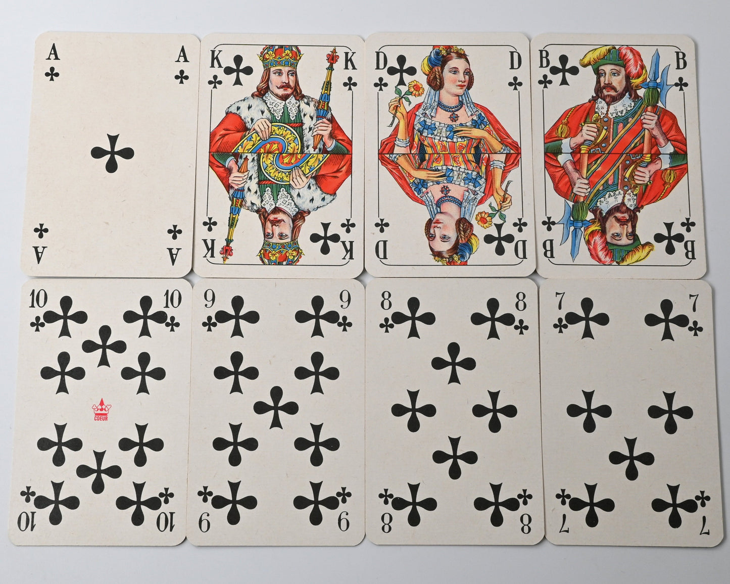 Vintage Skat Playing Cards, Altenburg DDR, Klub Karte No. 9R, French Suit, Single Piece, 1970s