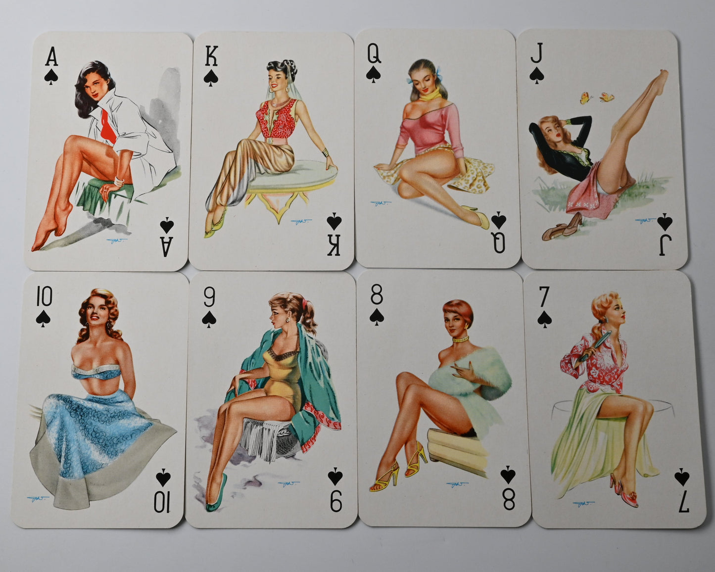 Skatspiel, Bielefelder Spielkartenfabrik, Pin-Up Werbemotiv - Tonolift hebt den Blutdruck, französisches Blatt, 1960er Jahre