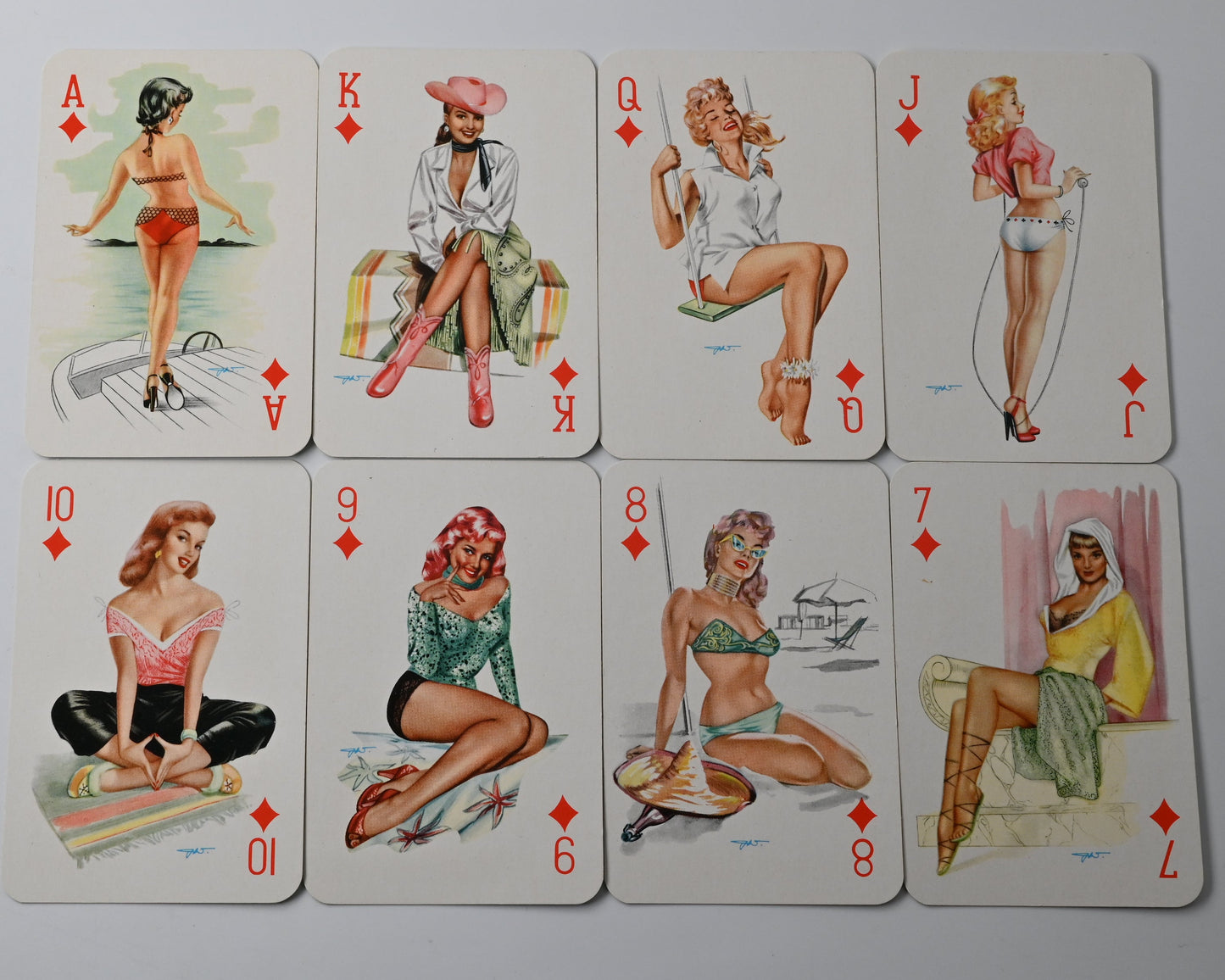 Skatspiel, Bielefelder Spielkartenfabrik, Pin-Up Werbemotiv - Tonolift hebt den Blutdruck, französisches Blatt, 1960er Jahre