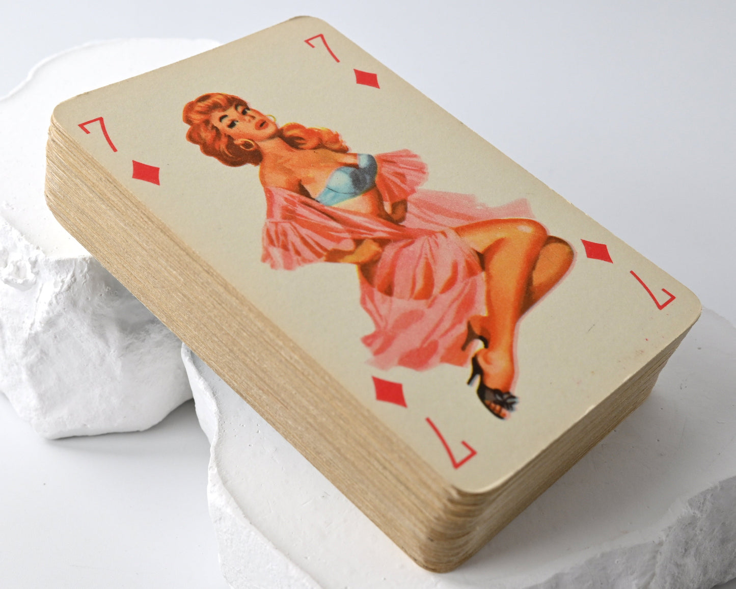Pin Up Kartenspiel, Piatnik Budapest, Baby Dolls Sweetheart Motiv, Rommé, Bridge, Poker, Canasta, Sammlerstück, 1970er Jahre