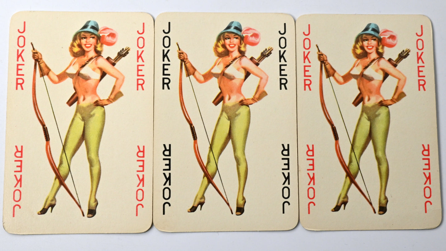 Pin Up Kartenspiel, Piatnik Budapest, Baby Dolls Sweetheart Motiv, Rommé, Bridge, Poker, Canasta, Sammlerstück, 1970er Jahre