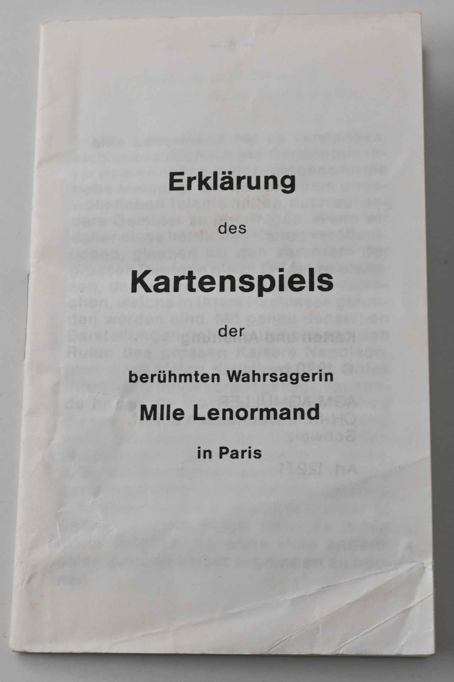 Vintage Lenormand Wahrsagekarten mit traditionellen Spielkartenmotiven, klassisches Zukunftsorakel, J. M. Müller Cie, Einzelstück, 1970er Jahre