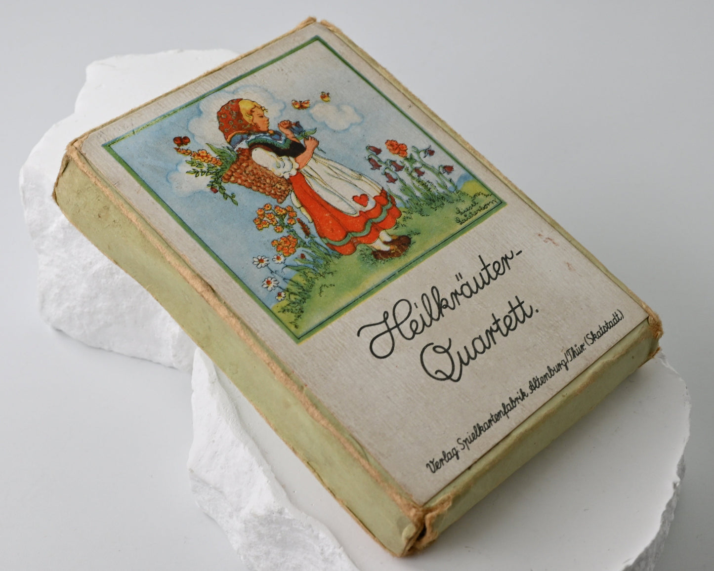 Quartettspiel – Heilkräuter-Quartett, Spielkartenfabrik Altenburg, Illustration Liesel Lauterborn, Einzelstück – 1950er Jahre