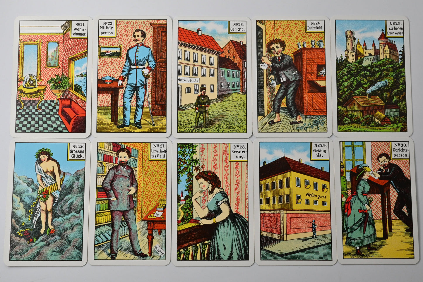 Kipperkarten Wahrsagekarten Set, Original Kipper - 36 Blatt, mit Buch und zusaetzlichem Band II, Orakelkarten, Einzelstück, 1990er Jahre