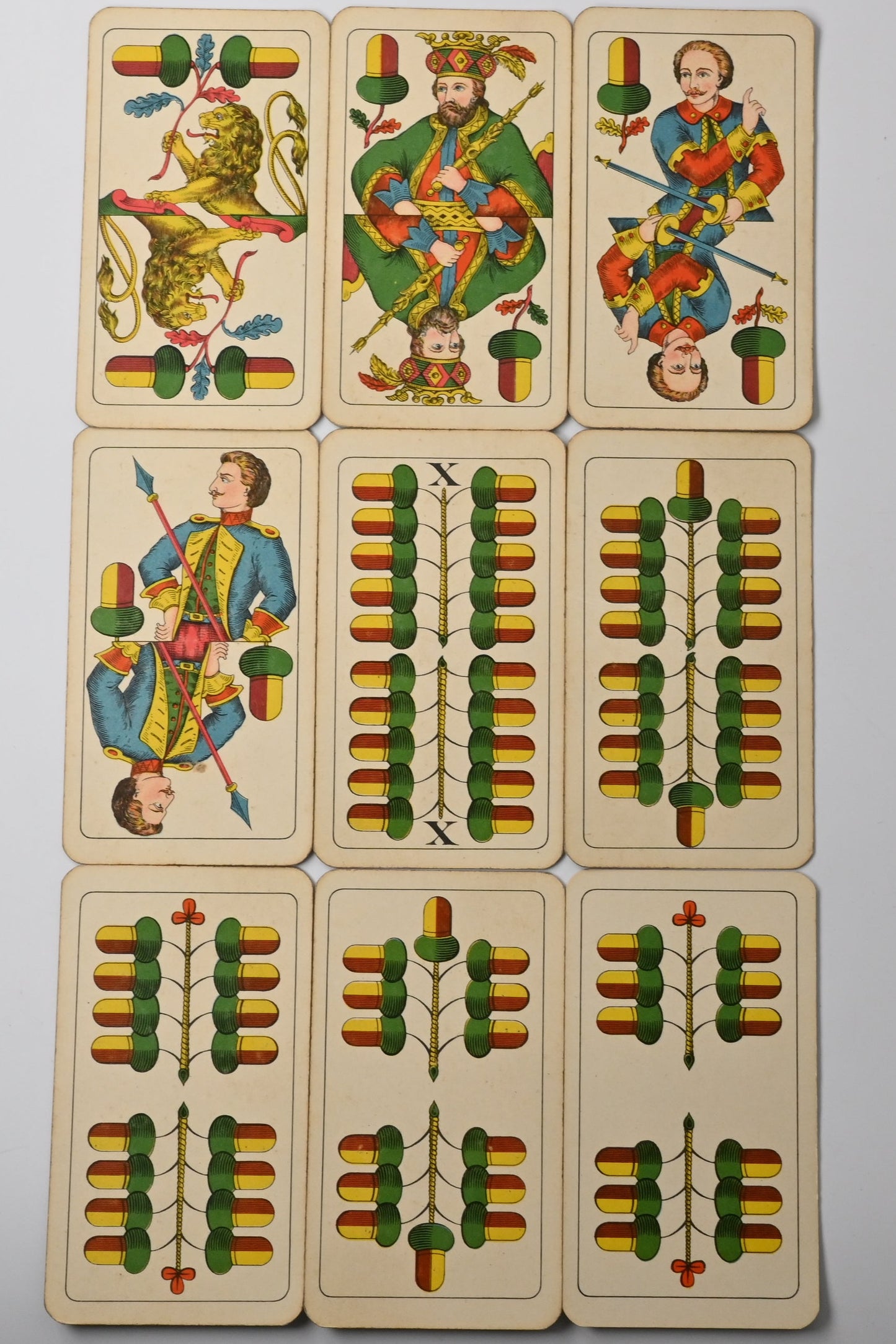 Tarok Karte Nr. 85 – ASS Altenburg, Fränkisches Doppelbild, deutsches Blatt für Tarock und Schafkopf, Einzelstück – 1940er Jahre